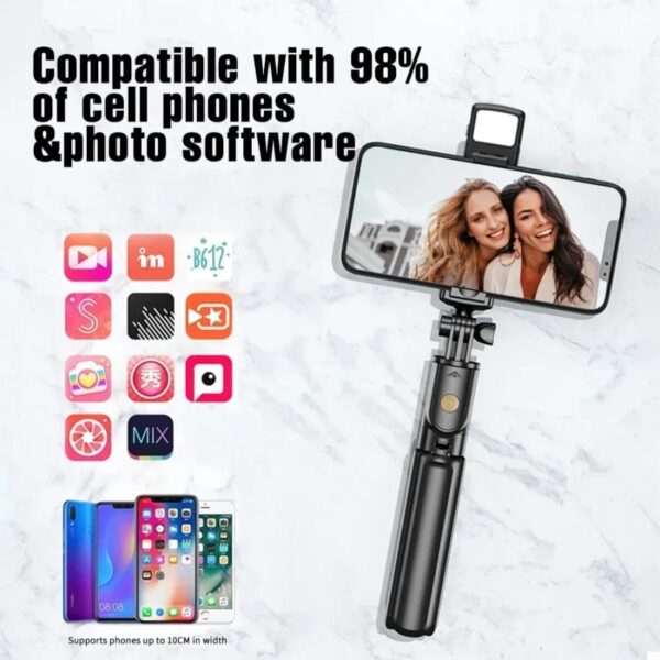 R1s Bluetooth Selfie Stick Tripod with Remote Control | 360° - Image 8