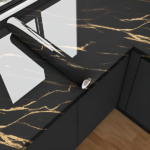 Marble Sheet Sticker | Black & Gold