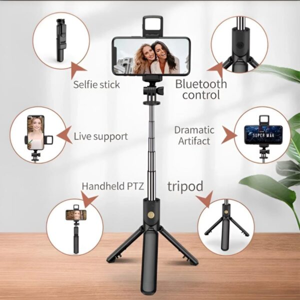 R1s Bluetooth Selfie Stick Tripod with Remote Control | 360° - Image 7