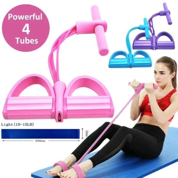 Tummy Trimmer | Foot Pedal Resistance Band Elastic Sit-up Pull Rope - Image 2