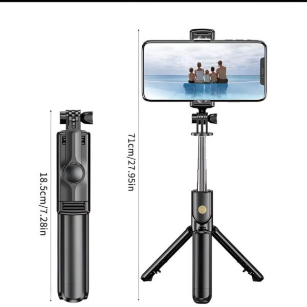 R1s Bluetooth Selfie Stick Tripod with Remote Control | 360° - Image 3